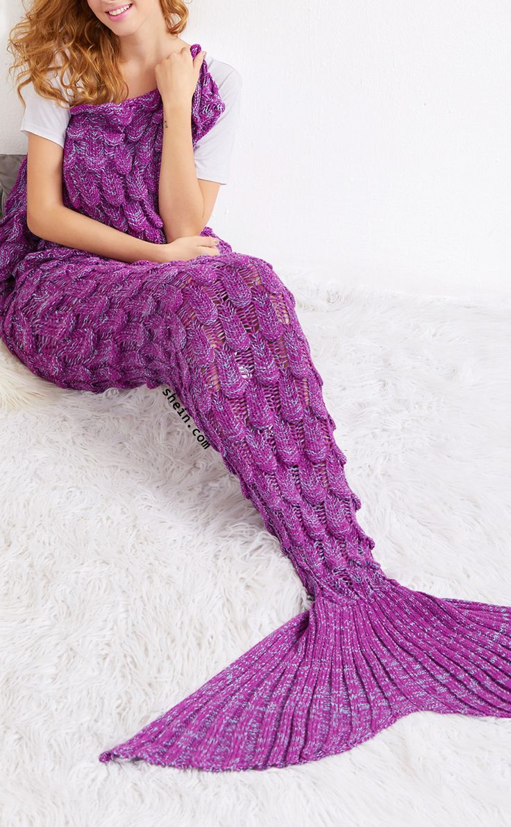 free instructions to knit a fishtail blanket